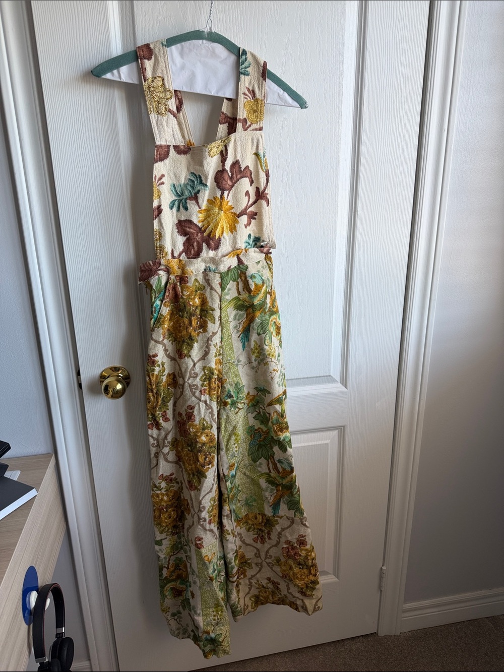 Floral Cream Wide-Leg Jumpsuit